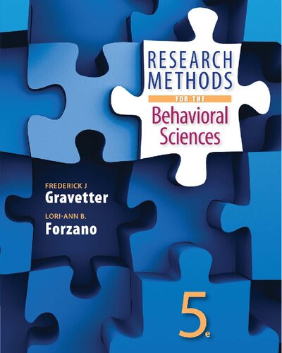 Research Methods For The Behavioral Sciences 5th Edition Frederick J Gravetter