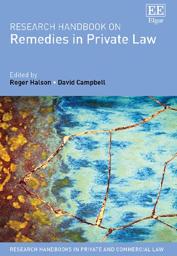Research Handbook On Remedies In Private Law Roger Halson David Campbell