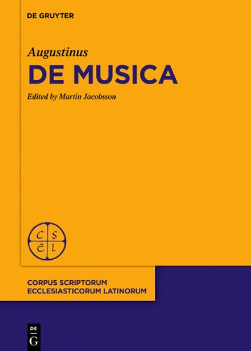 Augustinus De Musica Martin Jacobsson Ed Lukas J Dorfbauer