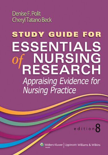 Study Guide For Essentials Of Nursing Research 8 Ed Denise F Polit