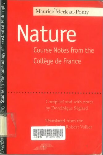 Nature Course Notes From The Collge De France Maurice Merleauponty