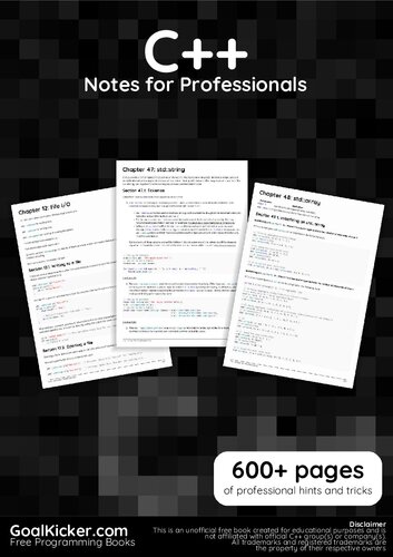 Cpp Notes For Pro 600 Pages Of Professional Hints And Tricks Goalkickercom