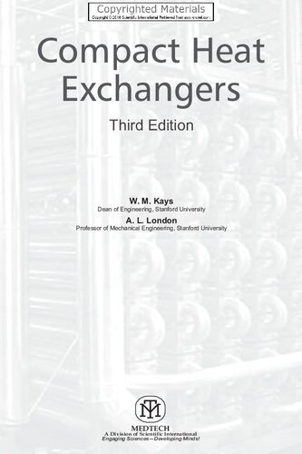 Compact Heat Exchangers 3rd Edition W M Kays A L London