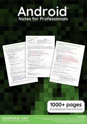 Android Notes For Professionals 1000 Pages Of Professional Hints And Tricks Goalkickercom