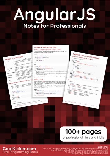 Angular Js Notes For Professionals 100 Pages Of Professional Hints And Tricks Goalkickercom