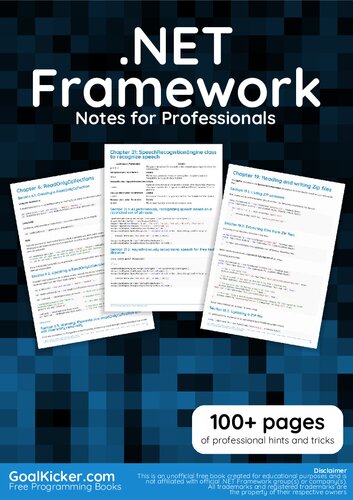 Net Framework Notes For Professionals 100 Pages Of Professional Hints And Tricks Goalkickercom