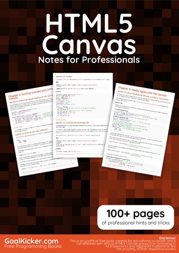 Html5 Canvas Notes For Professionals 100 Pages Of Professional Hints And Tricks Goalkickercom