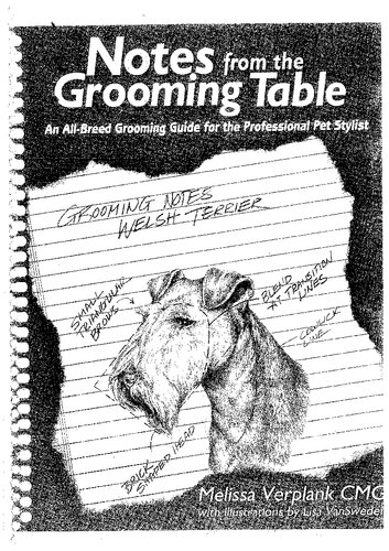 Notes From The Grooming Table By Melissa Verplank Melissa Verplank