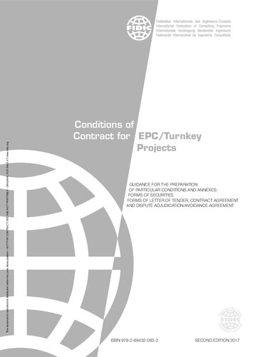 Fidic Conditions Of Contract For Epcturnkey Projects Second Fdration Internationale Des Ingnieursconseils