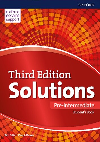 Solutions 3rd Edition Preintermediate Students Book Solutions Third Edition Spanish Edition Third Edition Tim Falla