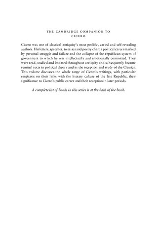 The Cambridge Companion To Cicero Catherine Steel