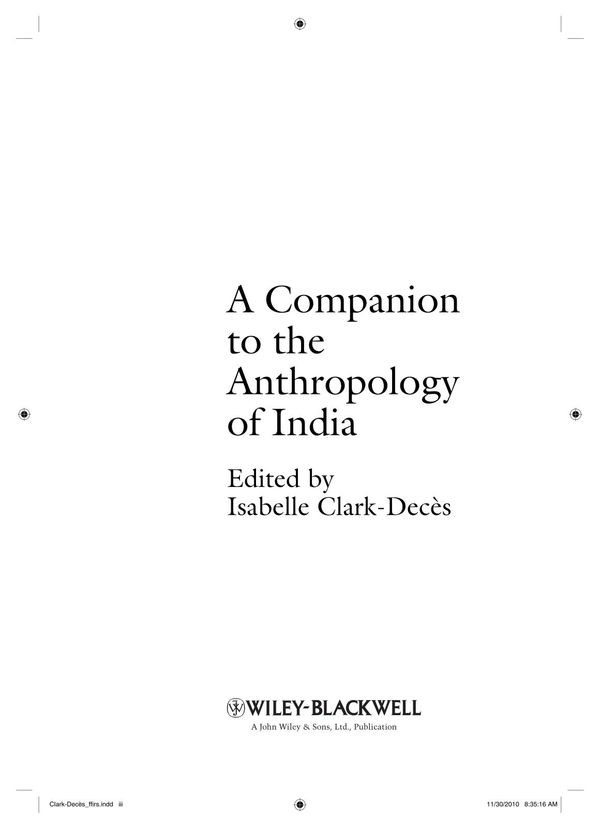 A Companion To The Anthropology Of India Isabelle Clarkdecs