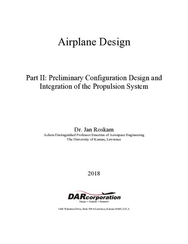 Airplane Design Part 2 Jan Roskam