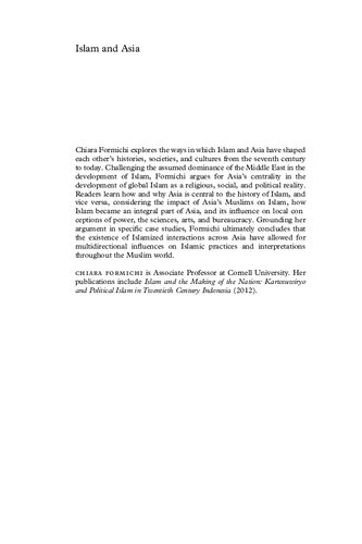 Islam And Asia A History Chiara Formichi