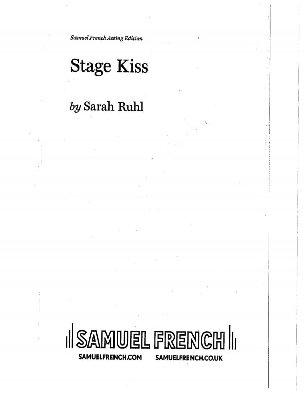 Stage Kiss Acting Edition Sarah Ruhl