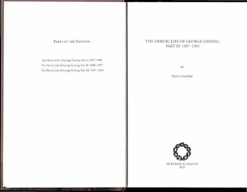 The Heroic Life Of George Gissing Part Iii 18971903 Pierre Coustillas