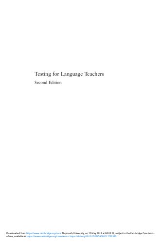 Testing For Language Teachers 2nd Edition Arthur Hughes
