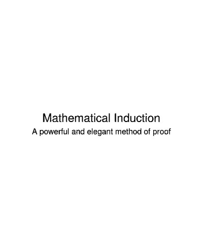 Mathematical Induction A Powerful And Elegant Method Of Proof Titu Andreescu