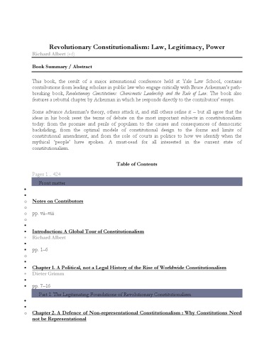 Revolutionary Constitutionalism Law Legitimacy Power Richard Albert