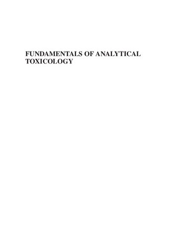 Fundamentals Of Analytical Toxicology Clinical And Forensic Second Edition Robert J Flanagan