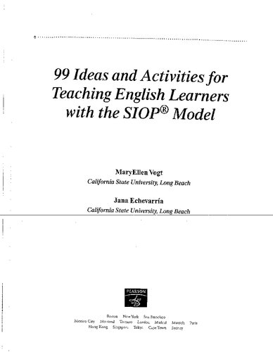 99 Ideas And Activities For Teaching English Learners With The Siop Model Maryellen Vogt