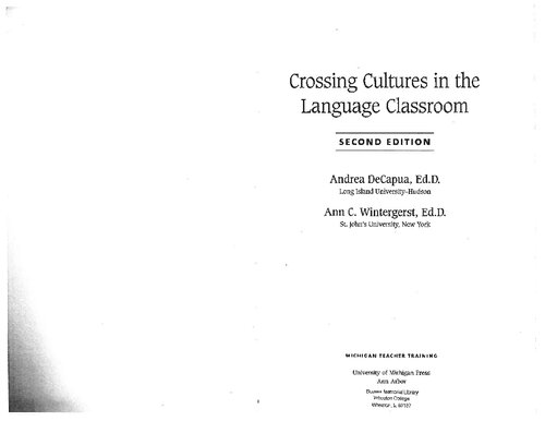 Crossing Cultures In The Language Classroom 2nd Edition Andrea Decapua