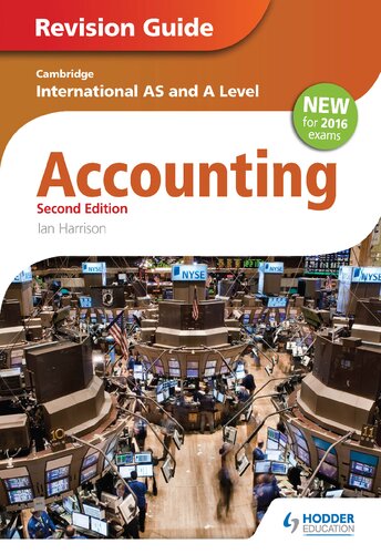 Cambridge International Asa Level Accounting Revision Guide 2nd Edition Ian Harrison Ian Harrison