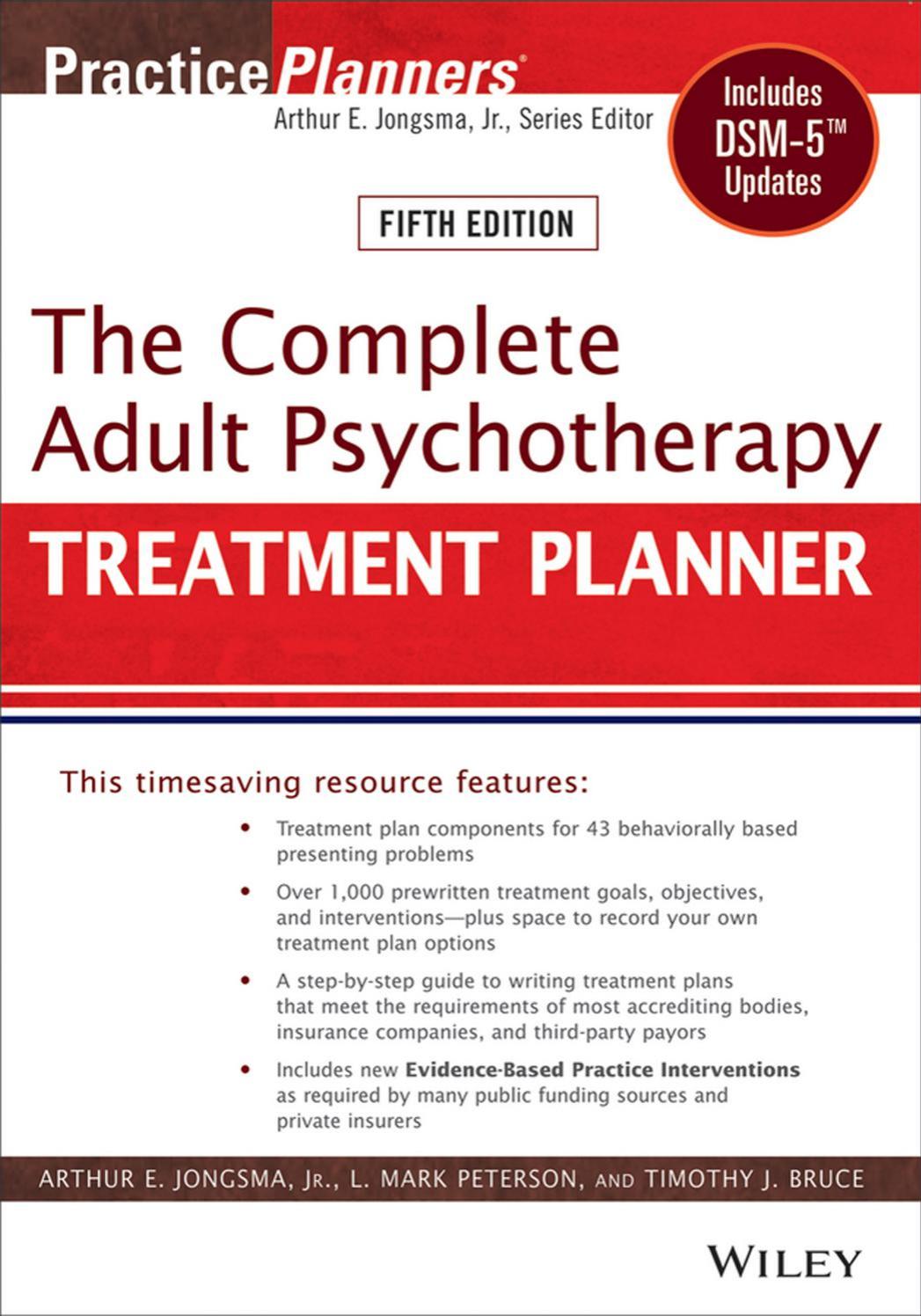The Complete Adult Psychotherapy Treatment Planner 5th Ed Arthur E Jongsma