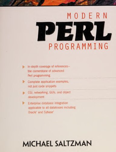 Modern Perl Programming 1st Edition Michael Saltzman