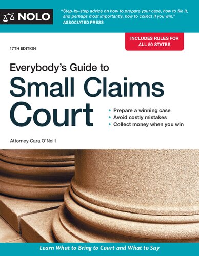 Everybodys Guide To Small Claims Court 17th Edition Lawyer Cara Oneill