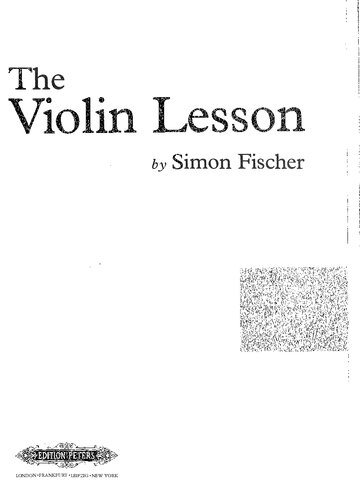 The Violin Lesson Simon Fischer
