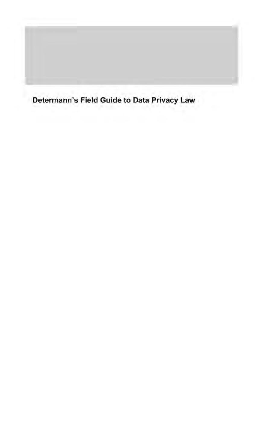 Determanns Field Guide To Data Privacy Law 4th Lothar Determann