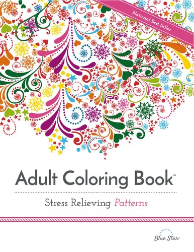 Adult Coloring Book Stress Relieving Patterns Blue Star Coloring