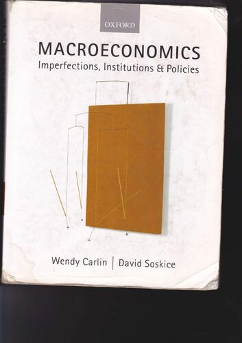 Macroeconomics Imperfections Institutions Policies Wendy Carlin