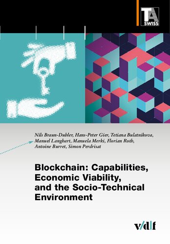 Blockchain Capabilities Economic Viability And The Sociotechnical Environment Nils Braundubler Hanspeter Gier Tetiana Bulatnikova Manuel Langhart Manuela Merki Florian Roth Antoine Burret Simon Perdrisat