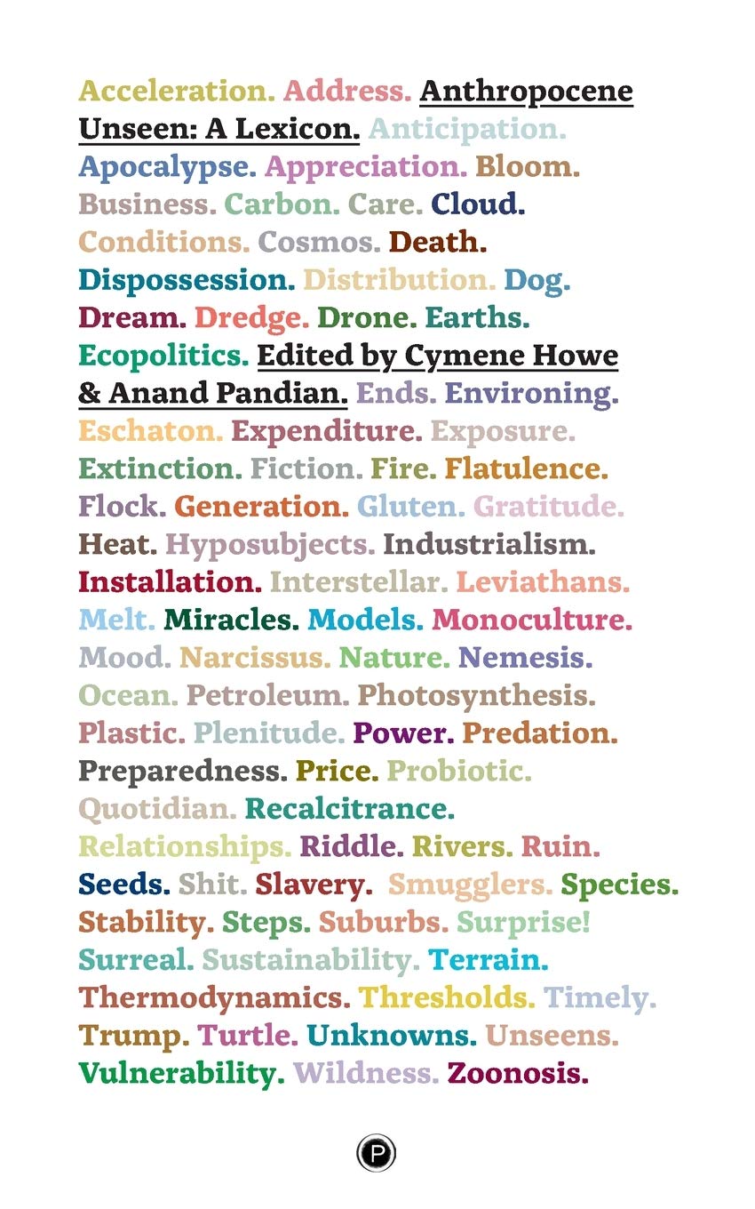 Anthropocene Unseen A Lexicon Cymene Howe Anand Pandian Editor