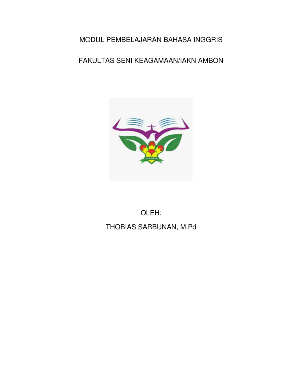English Language Module For Music Students Department 1st Edition Thobias Sarbunan