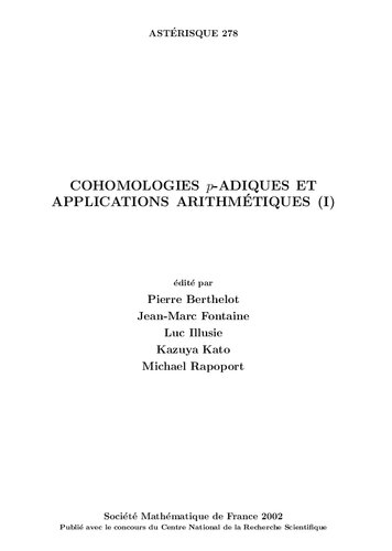 Cohomologies Padiques Et Applications Arithmtiques Pierre Berthelot