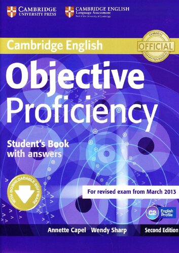 Objective Proficiency Students Book With Answers With Downloadable Software 2nd Edition Annette Capel