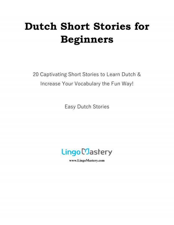 Dutch Short Stories For Beginners Lingo Mastery