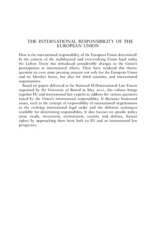 The International Responsibility Of The European Union European And International Perspectives Malcolm Evans Panos Koutrakos