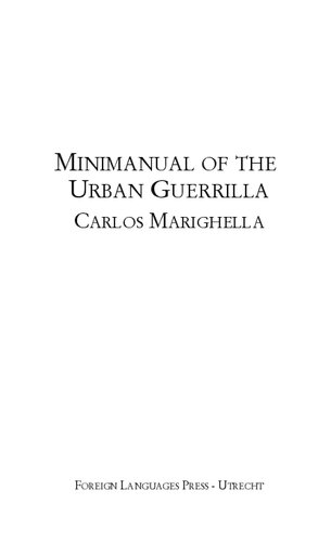 Minimanual Of The Urban Guerrilla 2nd Printing Carlos Marighella