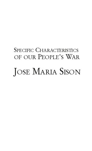 Specific Characteristics Of Our Peoples War 1st Printing Jose Maria Sison