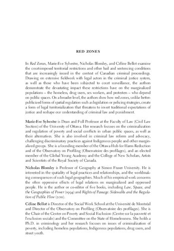 Red Zones Criminal Law And The Territorial Governance Of Marginalized People Marieeve Sylvestre