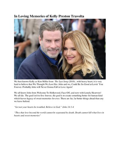 In Loving Memories Of Kelly Preston 2020th Edition Wanny Waxen