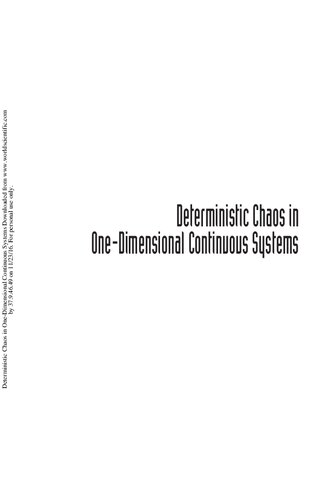 Deterministic Chaos In Onedimensional Continuous Systems Jan Awrejcewicz