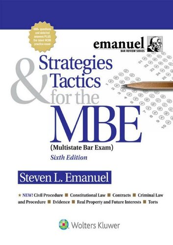 Strategies And Tactics For The Mbe Strategies Tactics For The Mbe Book 1 6th Edition Stephen L Emanuel