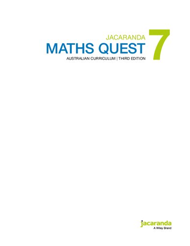 Jacaranda Maths Quest 7 Australian Curriculum 3 Third Edition Catherine Smith Lyn Elms Lee Roland Robert Rowland
