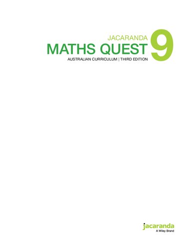 Jacaranda Maths Quest 9 Australian Curriculum Third Edition 3 Third Edition Mark Barnes Joanne Bradley Lyn Elms Robert Cahn