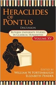 Heraclides Of Pontus Discussion Hardcover Elizabeth Pender Ww Fortenbaugh